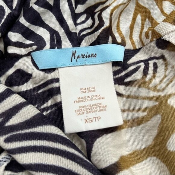 Marciano Animal Print Faux Wrap Slik Top - Picture 6 of 7